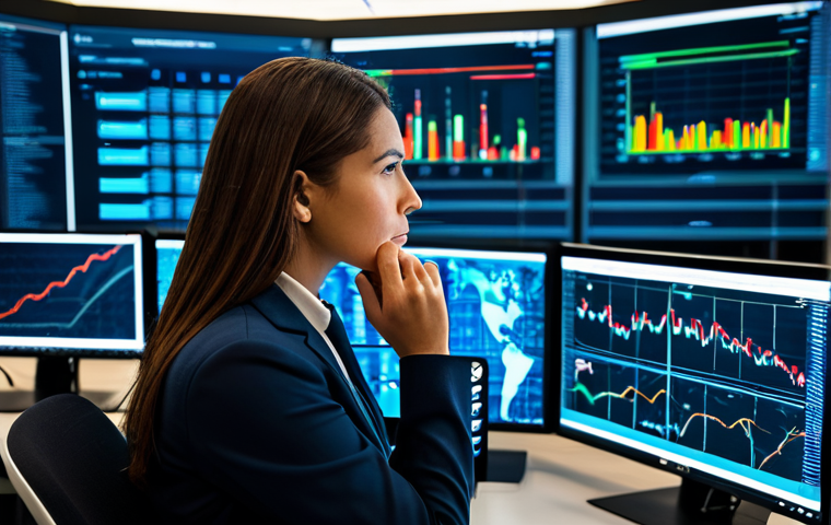A professional cybersecurity analyst, either male or female, mid-career, dressed in a modest business casual attire, fully clothed, professional dress. Seated in a modern Security Operations Center (SOC) with multiple screens displaying abstract network traffic graphs and data streams. One screen might show a stylized representation of network packets moving. The lighting is focused on the screens, creating a professional, focused atmosphere. perfect anatomy, correct proportions, natural pose, well-formed hands, proper finger count, natural body proportions, professional photography, high detail, studio lighting, safe for work, appropriate content, fully clothed, professional.