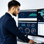 **

"A cybersecurity professional, fully clothed in appropriate office attire, analyzing a network security dashboard in a modern office. The screen displays complex data visualizations. Safe for work, professional, perfect anatomy, well-formed hands, natural pose, appropriate content, high quality, detailed background, modest."

**