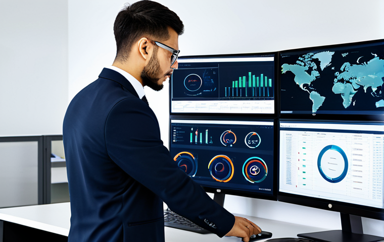 **

"A cybersecurity professional, fully clothed in appropriate office attire, analyzing a network security dashboard in a modern office. The screen displays complex data visualizations. Safe for work, professional, perfect anatomy, well-formed hands, natural pose, appropriate content, high quality, detailed background, modest."

**