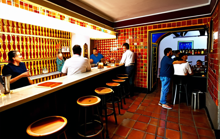 **

"A vibrant 'tapas' bar in Seville, Spain, bustling with people enjoying food and conversation. Colorful ceramic tiles adorn the walls. A waiter in a crisp white shirt serves 'jamón ibérico' and 'manzanilla' sherry. Soft, warm lighting. Fully clothed patrons. Safe for work. Appropriate content. Professional photography. Perfect anatomy. Natural proportions. Family-friendly atmosphere. Modest attire."

**