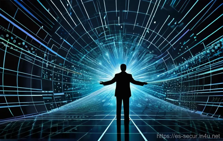 정보보안학 침해 사고 모니터링 - **Prompt:** A visually striking digital art piece depicting an "invisible shield" of cybersecurity p...