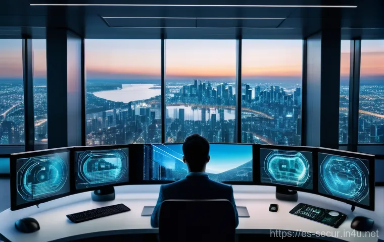 정보보안학 침해 사고 모니터링 - **Prompt:** A dynamic and abstract representation of a Security Information and Event Management (SI...