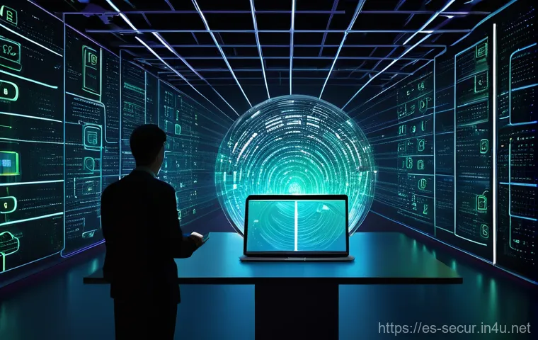 정보보안학 보안 솔루션 - **Prompt:** A vibrant, futuristic digital fortress scene. In the foreground, a diverse group of peop...