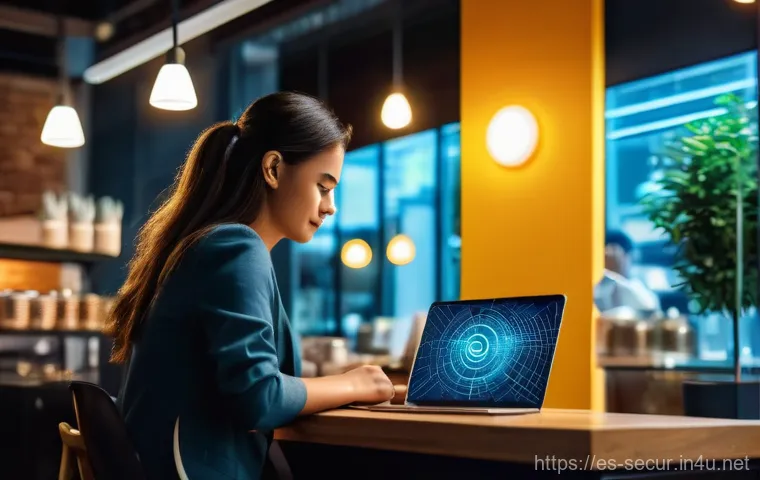 정보보안학 사이버 위협 인텔리전스 - **Prompt:** "A highly focused cybersecurity analyst, depicted as a modern digital detective, sits in...