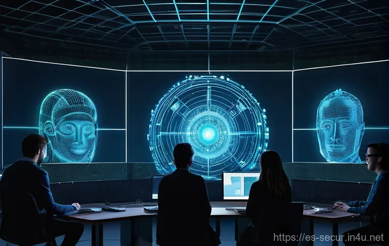 정보보안학 보안 점검 및 테스트 - **Prompt:** A dynamic scene depicting an ethical hacker conducting a penetration test. A focused, mo...