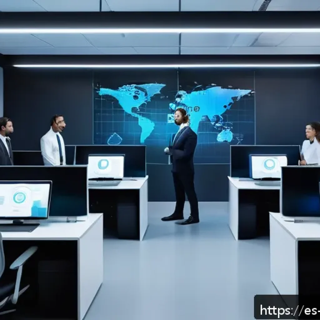 정보보안학 인증 알고리즘 - A high-tech security environment showcasing advanced biometric authentication methods: a diverse gro...