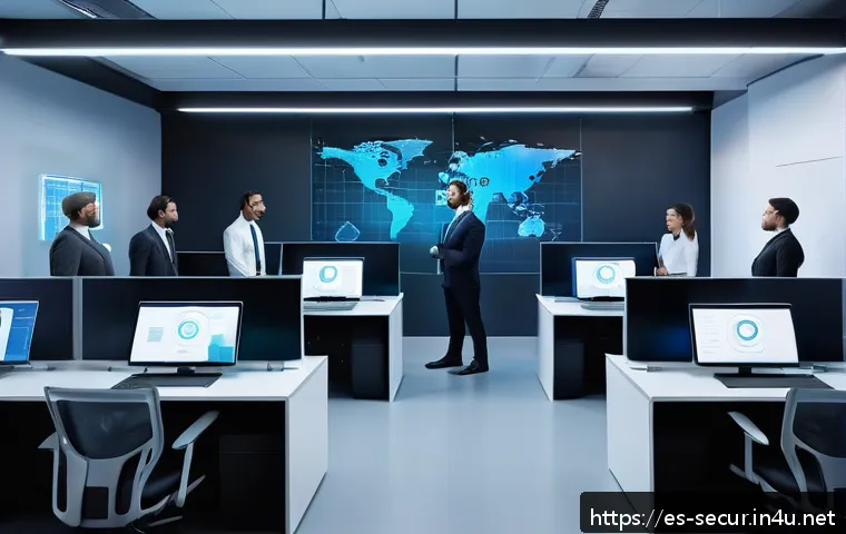 정보보안학 인증 알고리즘 - A high-tech security environment showcasing advanced biometric authentication methods: a diverse gro...